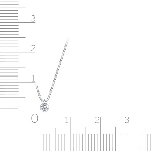 Колье из белого золота с бриллиантом, плетение панцирное