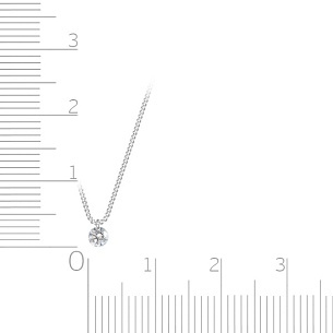 Колье из белого золота с бриллиантом, плетение панцирное