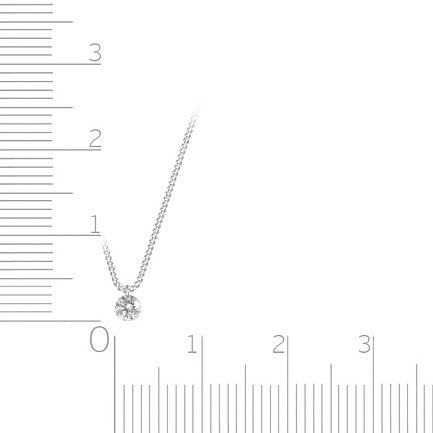 Колье из белого золота с бриллиантом, плетение панцирное