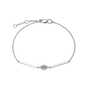 Браслет из белого золота с бриллиантами, изумрудом