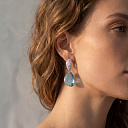 Серьги с английским замком из белого золота с бриллиантами