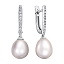 Серьги с английским замком из белого золота