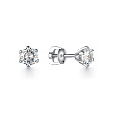 Серьги из серебра с фианитом