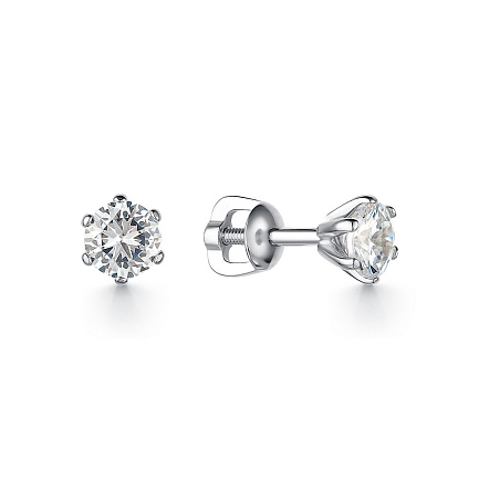 Серьги из серебра с фианитом