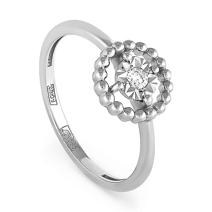 Кольцо из белого золота с бриллиантом