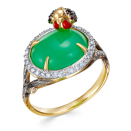 Кольцо из желтого золота с бриллиантами