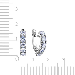 Серьги с английским замком из белого золота с бриллиантами