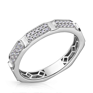 Кольцо из белого золота с бриллиантом