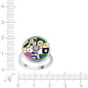 Кольцо из серебра с фианитом, эмалью