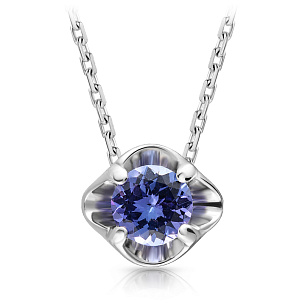 Колье из белого золота с танзанитом