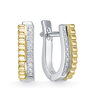 Серьги из белого золота с бриллиантом