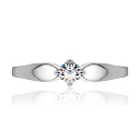 Кольцо помолвочное из белого золота с бриллиантом