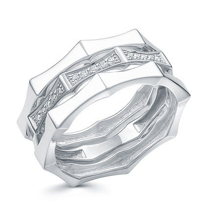 Кольцо из белого золота с бриллиантами