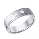 Кольцо обручальное из белого золота с бриллиантами