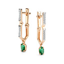 Серьги с английским замком из красного золота с бриллиантами