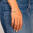 Браслет декоративный из желтого золота с аметистом