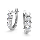 Серьги с английским замком из белого золота с бриллиантами