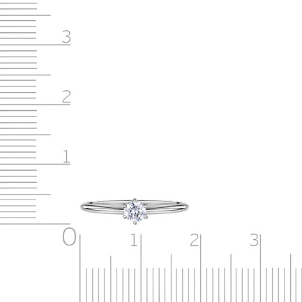 Кольцо помолвочное из белого золота с бриллиантом