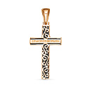 Крест из красного золота с фианитами