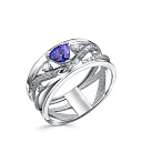 Кольцо из белого золота с бриллиантами, танзанитом