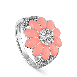 Кольцо из серебра с фианитом