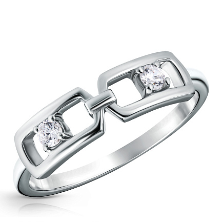 Кольцо из серебра с фианитом