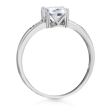 Кольцо из серебра с фианитом