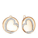 Серьги с английским замком из красного золота с фианитами