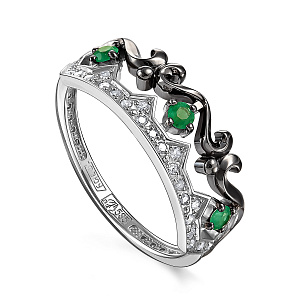 Кольцо из серебра с изумрудом