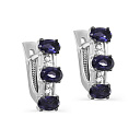 Серьги с английским замком из белого золота с бриллиантами