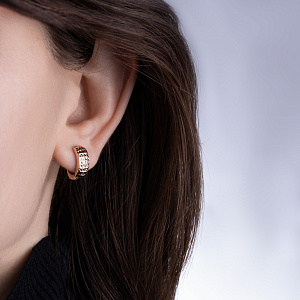 Серьги с английским замком из красного золота