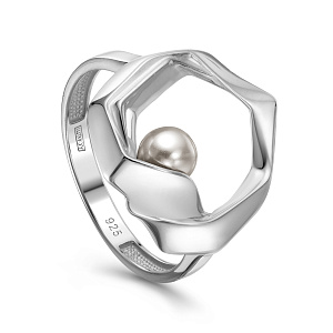 Кольцо из серебра с жемчугом
