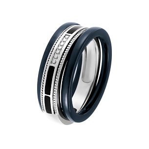 Серебряное кольцо с керамикой, эмалью