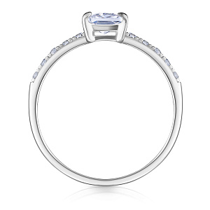 Кольцо из серебра с фианитом