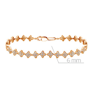 Браслет декоративный из красного золота с бриллиантами