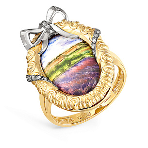 Кольцо из желтого золота с бриллиантами