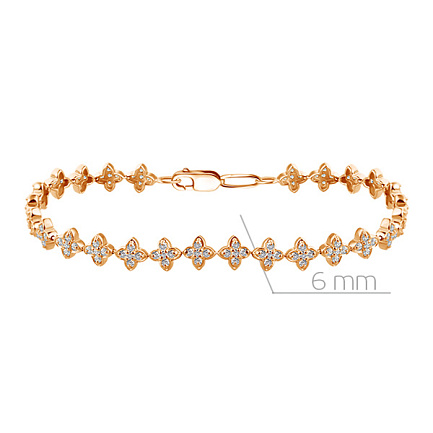 Браслет декоративный из красного золота с бриллиантами