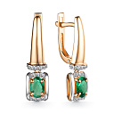 Серьги с английским замком из красного золота с бриллиантами