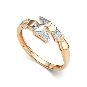 Кольцо из красного золота с бриллиантом