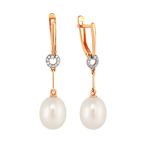 Серьги с английским замком из красного золота