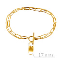 Браслет декоративный из серебра с позолотой