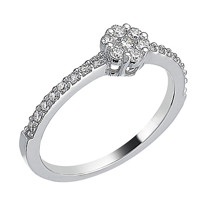 Кольцо из белого золота с бриллиантами