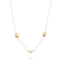 Колье из серебра с жемчугом, фианитами