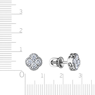 Пусеты из белого золота с бриллиантами