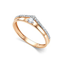 Кольцо из красного золота с бриллиантами