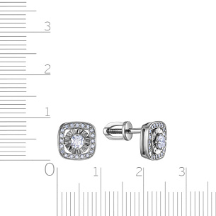 Пусеты из белого золота с бриллиантами