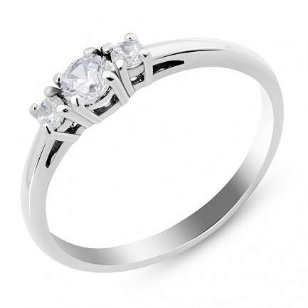 Кольцо из белого золота с бриллиантами