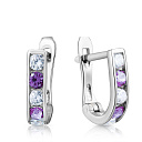 Серьги из серебра с фианитом