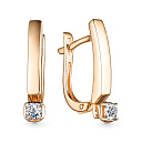 Серьги с английским замком из красного золота с бриллиантами