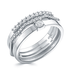 Кольцо из белого золота с бриллиантами